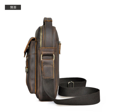 Men's Crossbody Bag Cowhide Genuine Leather Retro Travel Outdoor Men Shoulder Bag 