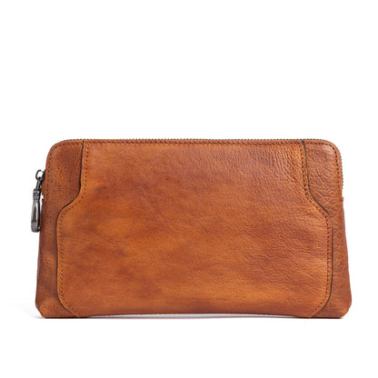 Men's Clutch Bag Genuine Cowhide Leather Retro Casual Men's Bag 