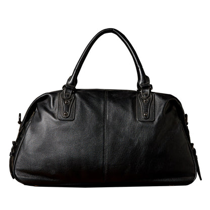 Men's travel bag, handmade genuine cowhide leather, large capacity handbag, business trip, short distance, luggage bag, men's shoulder bag, crossbody bag 