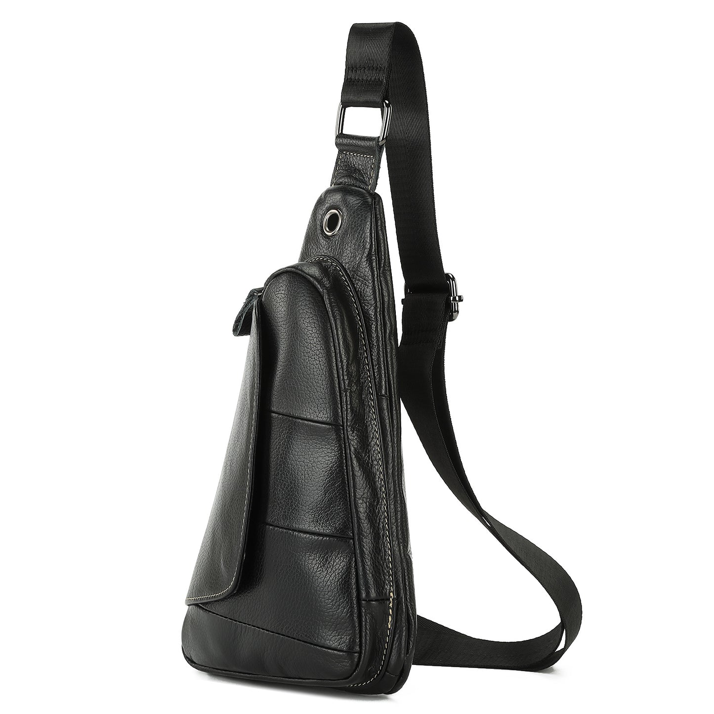 Men's Bust Bag Genuine Cowhide Leather Fashion Casual Retro Multifunctional Crossbody Bag for Men 