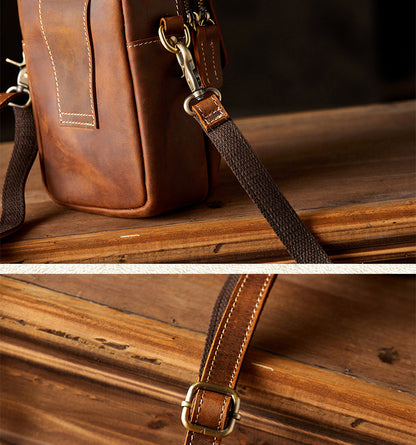 Men's Shoulder Bag Original Handmade Genuine Cowhide Leather Casual Men's Crossbody Bag Smartphone Pouch