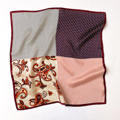 Silk Scarf Women Sheer Fashionable Printed Pattern Muffler Decorate Elegant Temperament Neckerchief