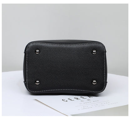 Genuine leather fashion bucket bag handbag simple crossbody bag broadband trend shoulder bag.Pochette