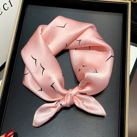 Silk scarf printed pattern elegant temperament neckerchief ladies scarf high quality