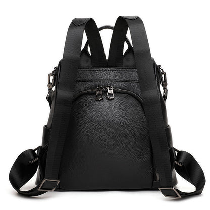 Genuine Leather Women's Bag Fashion Casual Cowhide Boston Bag Retro Large Capacity Rucksack