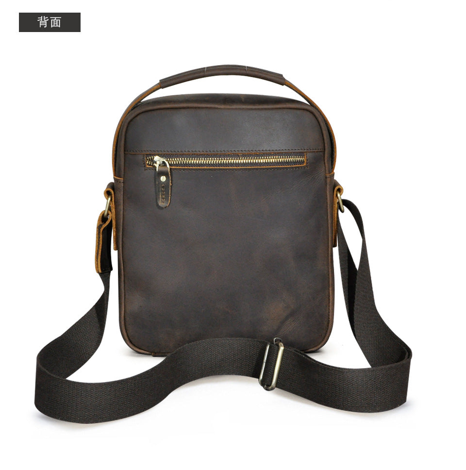 Men's Crossbody Bag Cowhide Genuine Leather Retro Travel Outdoor Men Shoulder Bag 