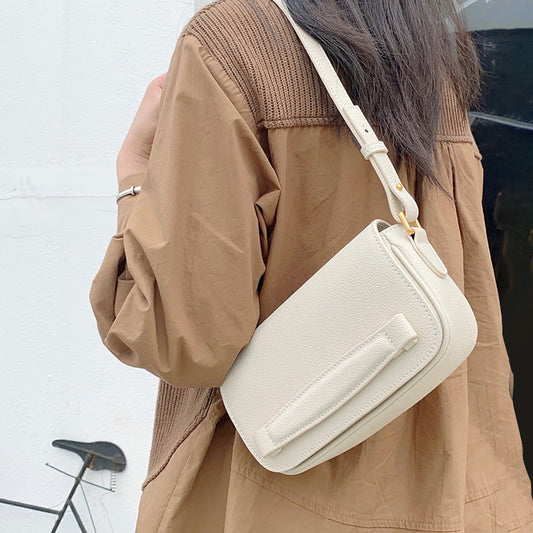 Women's bag Genuine leather armpit bag Luxury crossbody bag Cowhide square bag Single Shoulder bag that goes with anything.Pochette