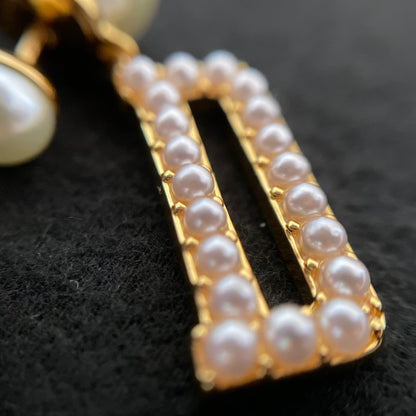 Pearl earrings women cubic chassis temperament fashion light luxury earrings 
