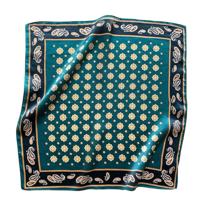 Silk scarf for women printed pattern commuting style small scarf goes with everything elegant neckerchief