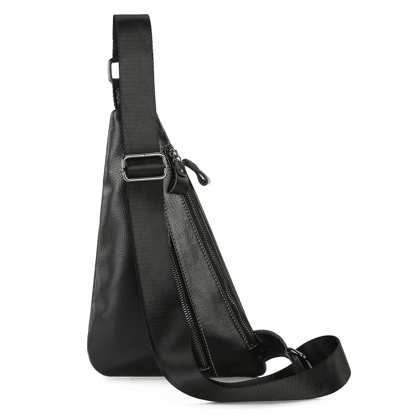 Men's Bust Bag Genuine Cowhide Leather Fashion Casual Retro Multifunctional Crossbody Bag for Men 