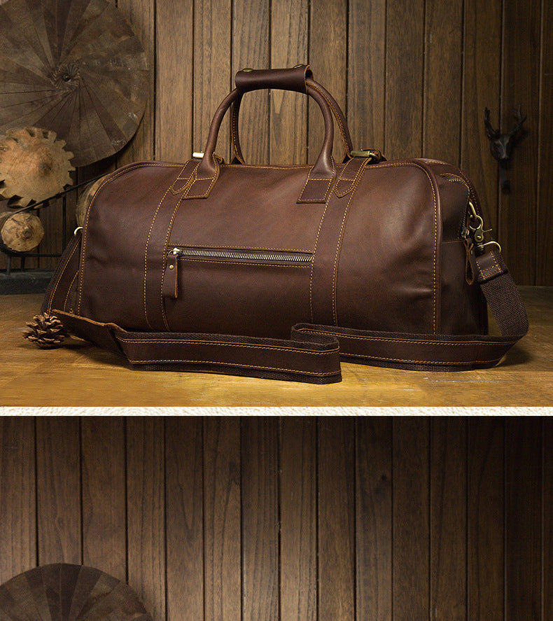 Men's travel bag Genuine cowhide leather large capacity handbag Men's crossbody shoulder bag Luggage bag 