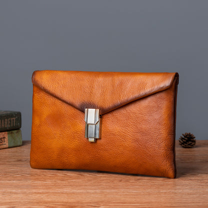 Men's Clutch Bag Cowhide Genuine Leather Retro Casual Men's Handbag 