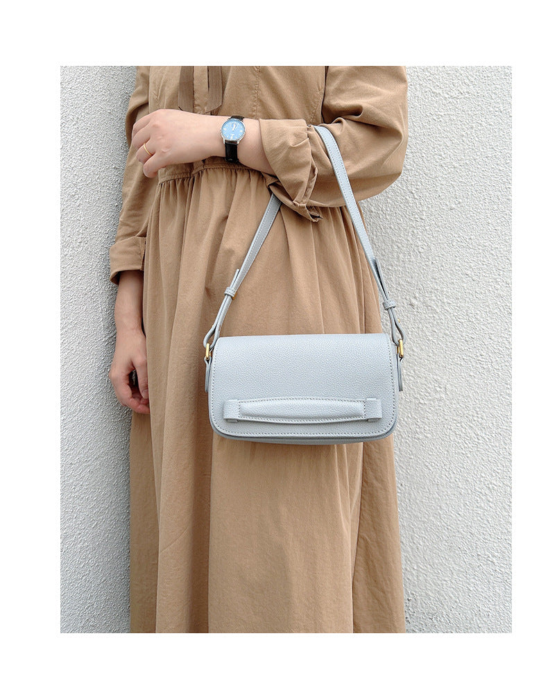 Women's bag Genuine leather armpit bag Luxury crossbody bag Cowhide square bag Single Shoulder bag that goes with anything.Pochette