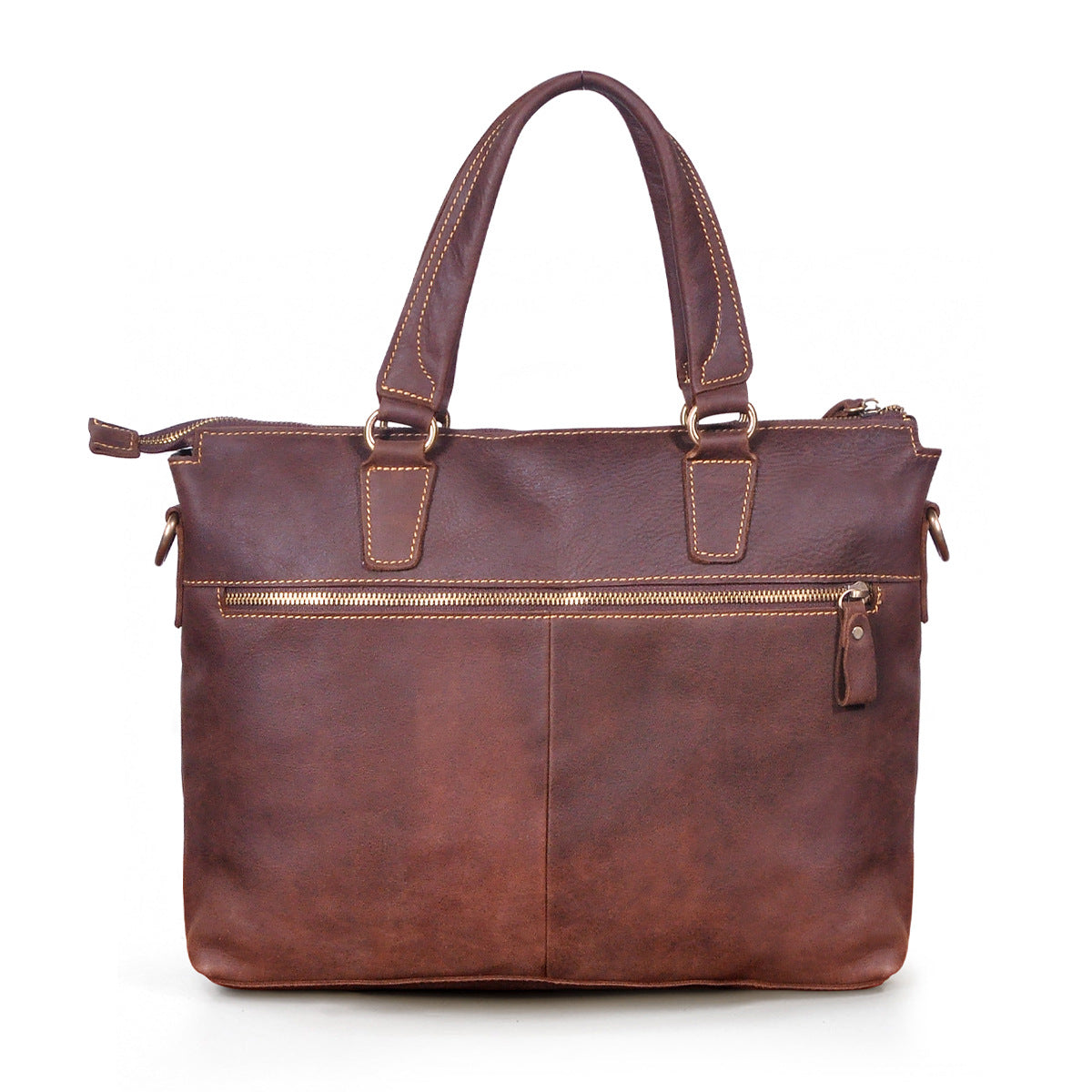 Men's Briefcase Crossbody Bag Cowhide Genuine Leather Retro Men's Shoulder Bag Handbag 