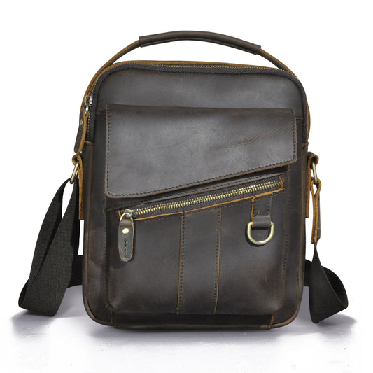 Men's Crossbody Bag Cowhide Genuine Leather Retro Travel Outdoor Men Shoulder Bag 