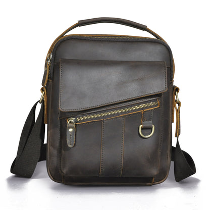 Men's Crossbody Bag Cowhide Genuine Leather Retro Travel Outdoor Men Shoulder Bag 