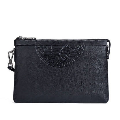 Men's Clutch Bag Genuine Cowhide Leather Retro Casual Men's Handbag 