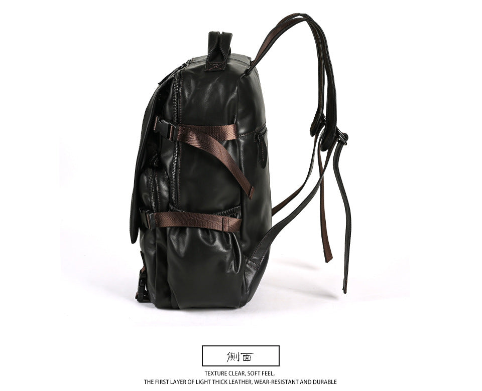 Men's backpack cowhide genuine leather retro casual business travel bag for men computer bag 