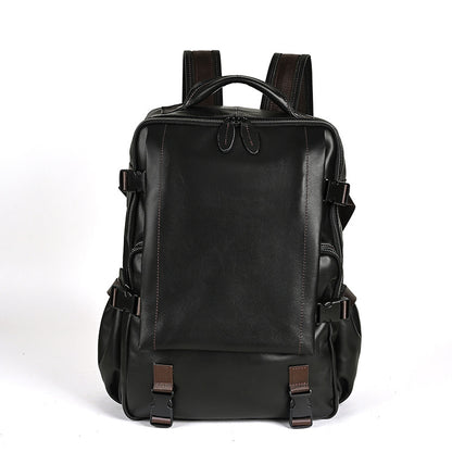 Men's backpack cowhide genuine leather retro casual business travel bag for men computer bag 