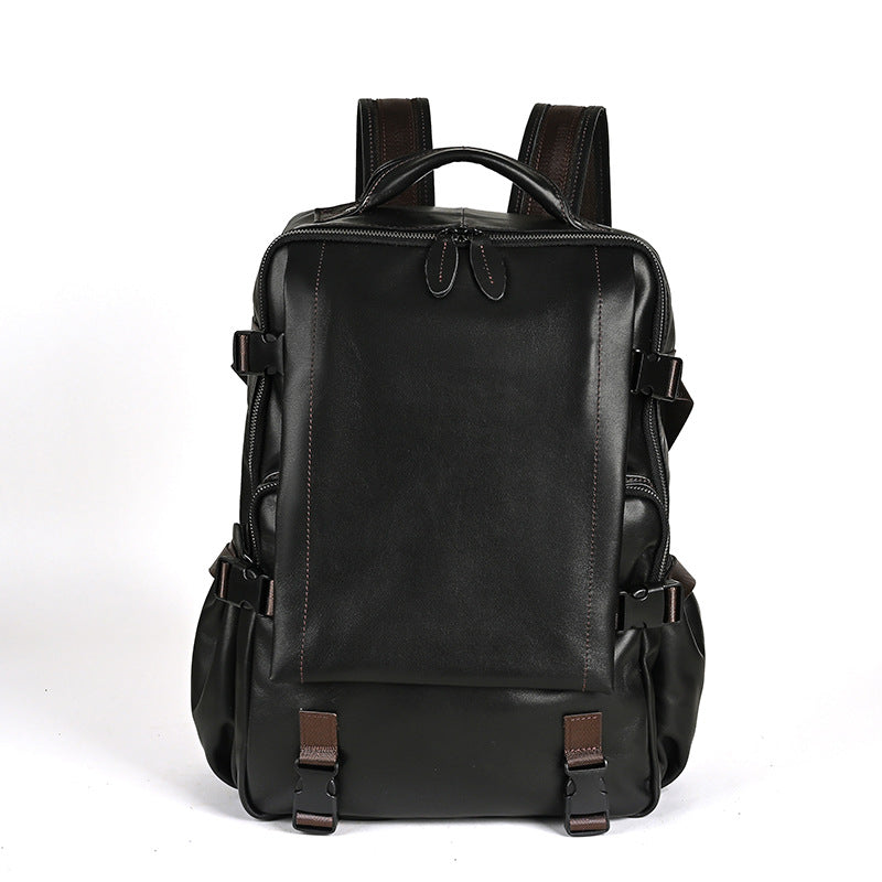 Men's backpack cowhide genuine leather retro casual business travel bag for men computer bag 