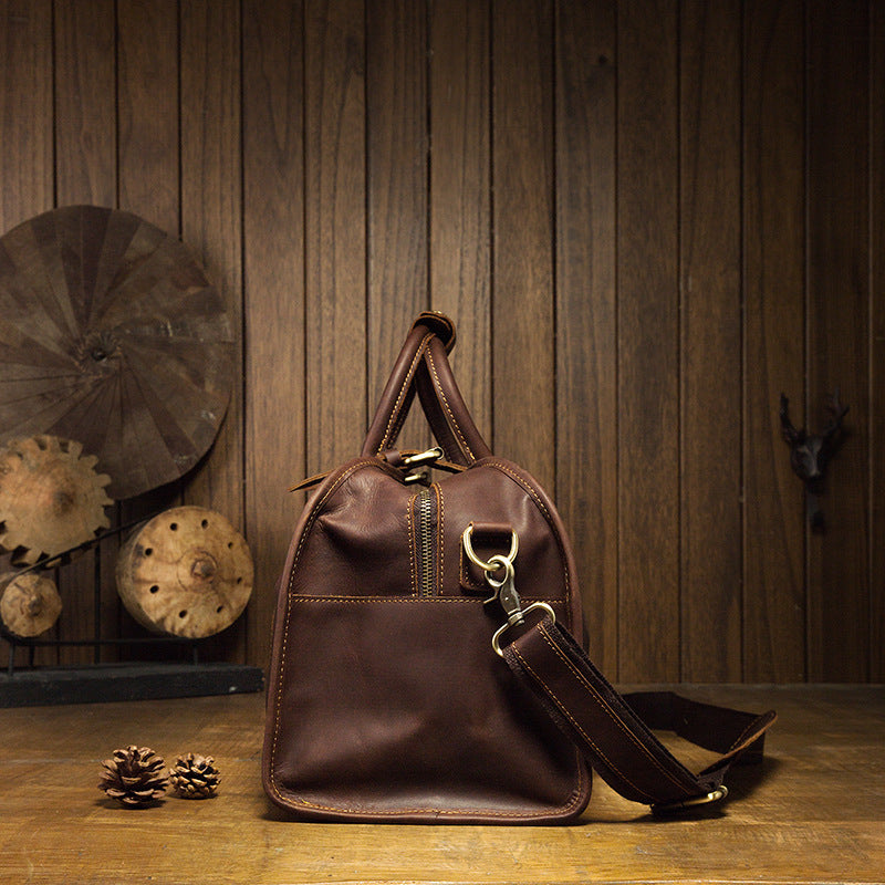 Men's travel bag Genuine cowhide leather large capacity handbag Men's crossbody shoulder bag Luggage bag 