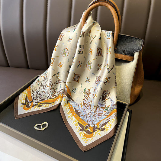 Silk scarf printed pattern silk fashion high quality temperament scarf