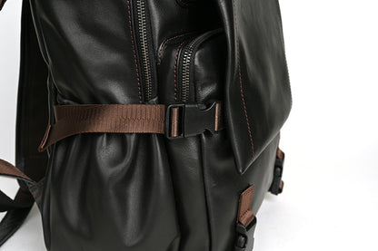 Men's backpack cowhide genuine leather retro casual business travel bag for men computer bag 