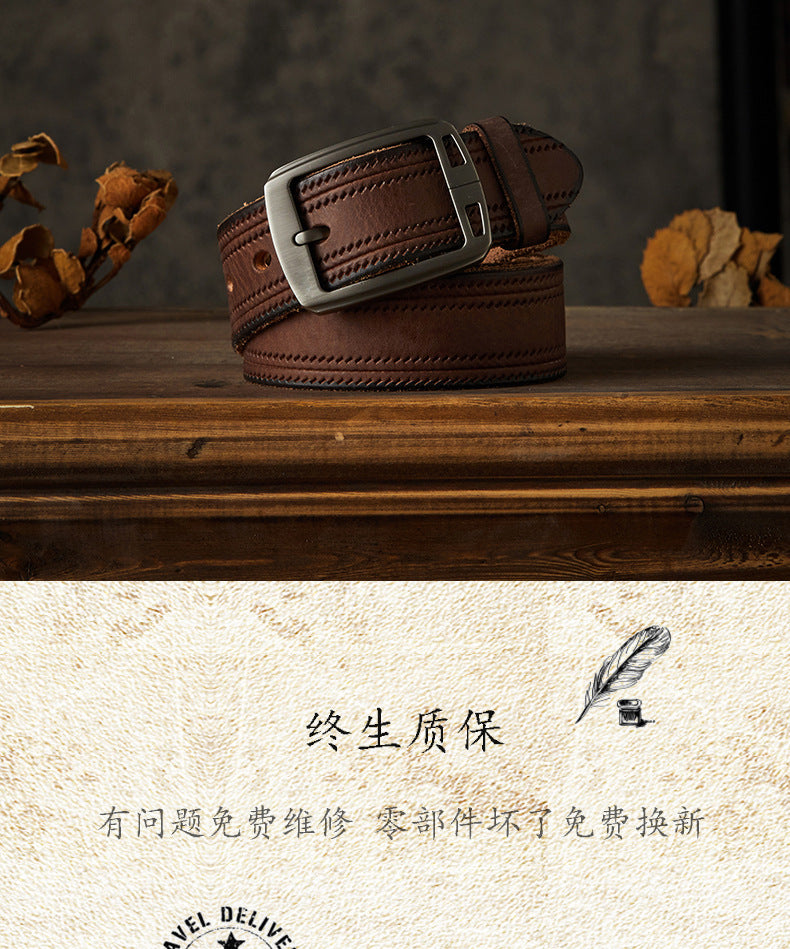 Men's Belt Handmade Fashion Casual Stainless Steel Needle Buckle Men's Belt 