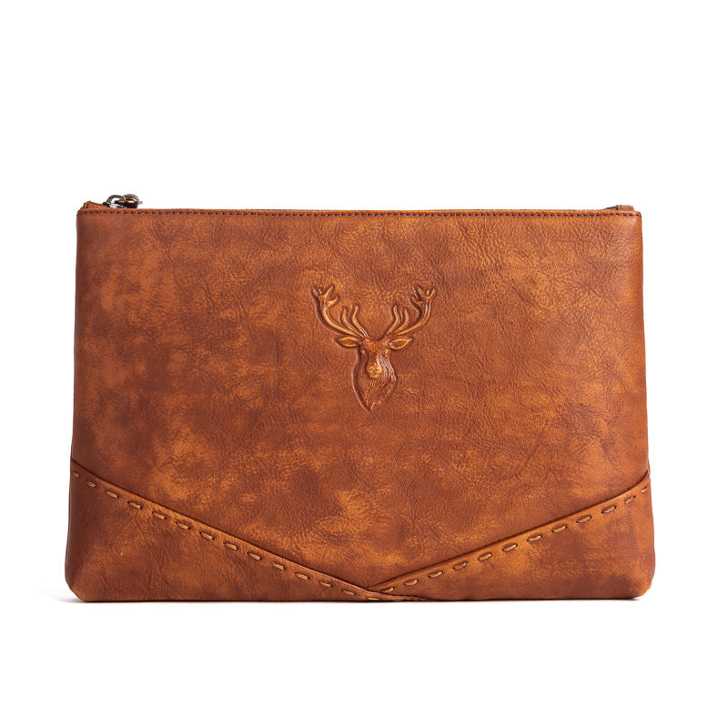 Men's Clutch Bag Genuine Cowhide Leather Casual Men's Handbag 