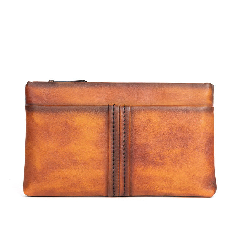 Men's Clutch Bag Genuine Cowhide Leather Retro Casual Men Bag 