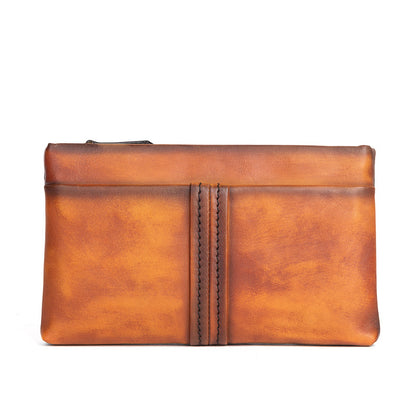 Men's Clutch Bag Genuine Cowhide Leather Retro Casual Men Bag 