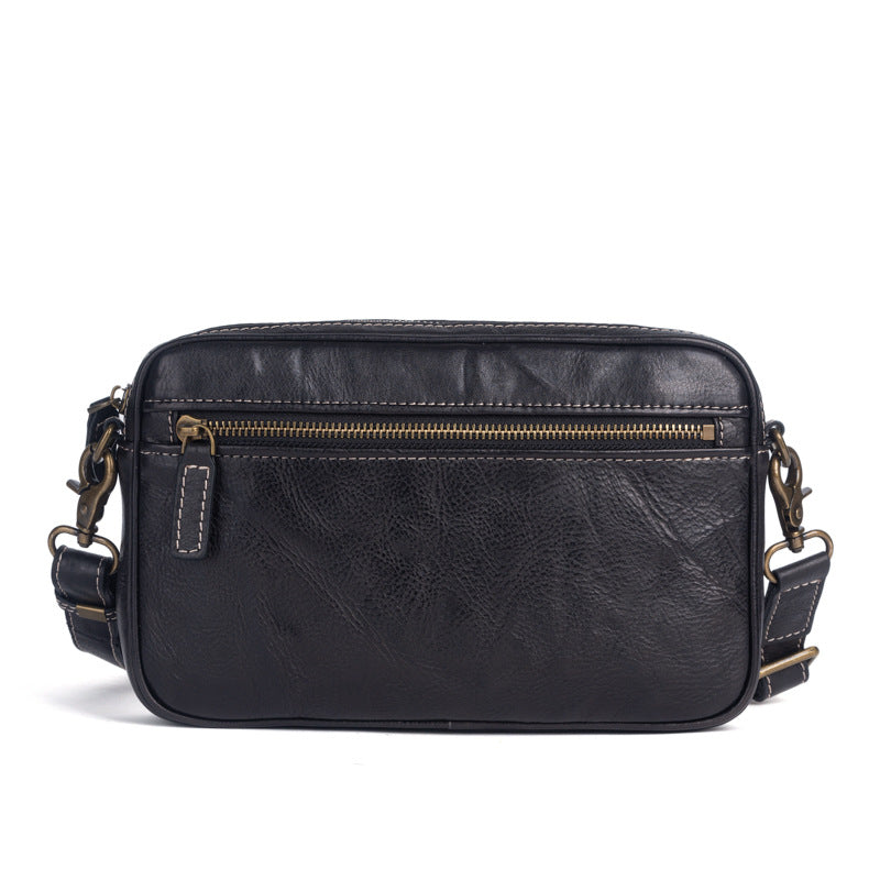Men's Shoulder Bag Genuine Cowhide Leather Retro Crossbody Bag for Men 