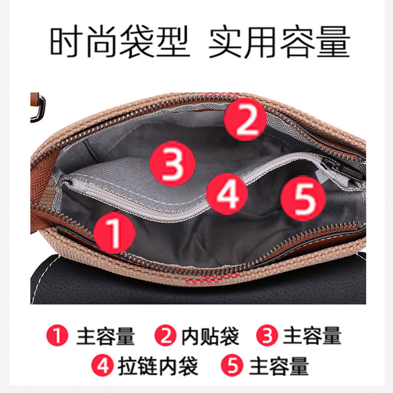 Genuine leather women's bag plaid leather bucket bag trend cowhide canvas bag trend shoulder bag. pochette