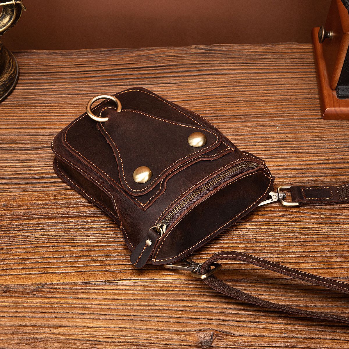 Men's Shoulder Bag Cowhide Genuine Leather Retro Fashion Casual Men's Crossbody Bag 