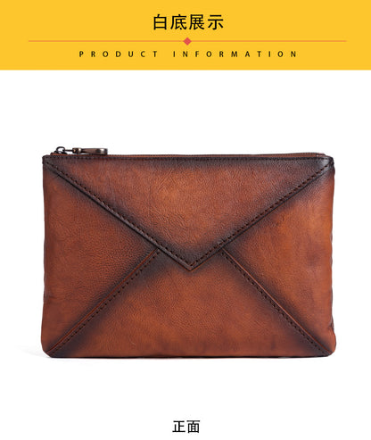 Men's Clutch Bag Genuine Cowhide Leather Casual Men's Handbag 