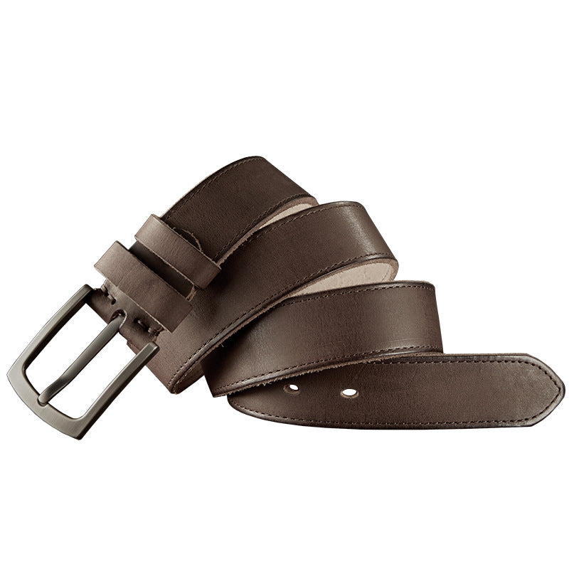Men's Belt Handmade Genuine Cowhide Leather Needle Buckle Vintage Men's Belt 