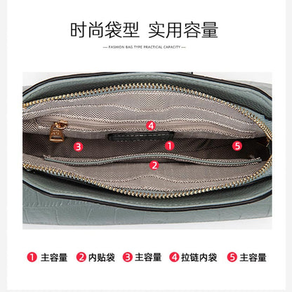 Genuine leather women's bag Crocodile pattern fashion crossbody bag Cowhide small bag that goes with anything Shoulder bag. Pochette