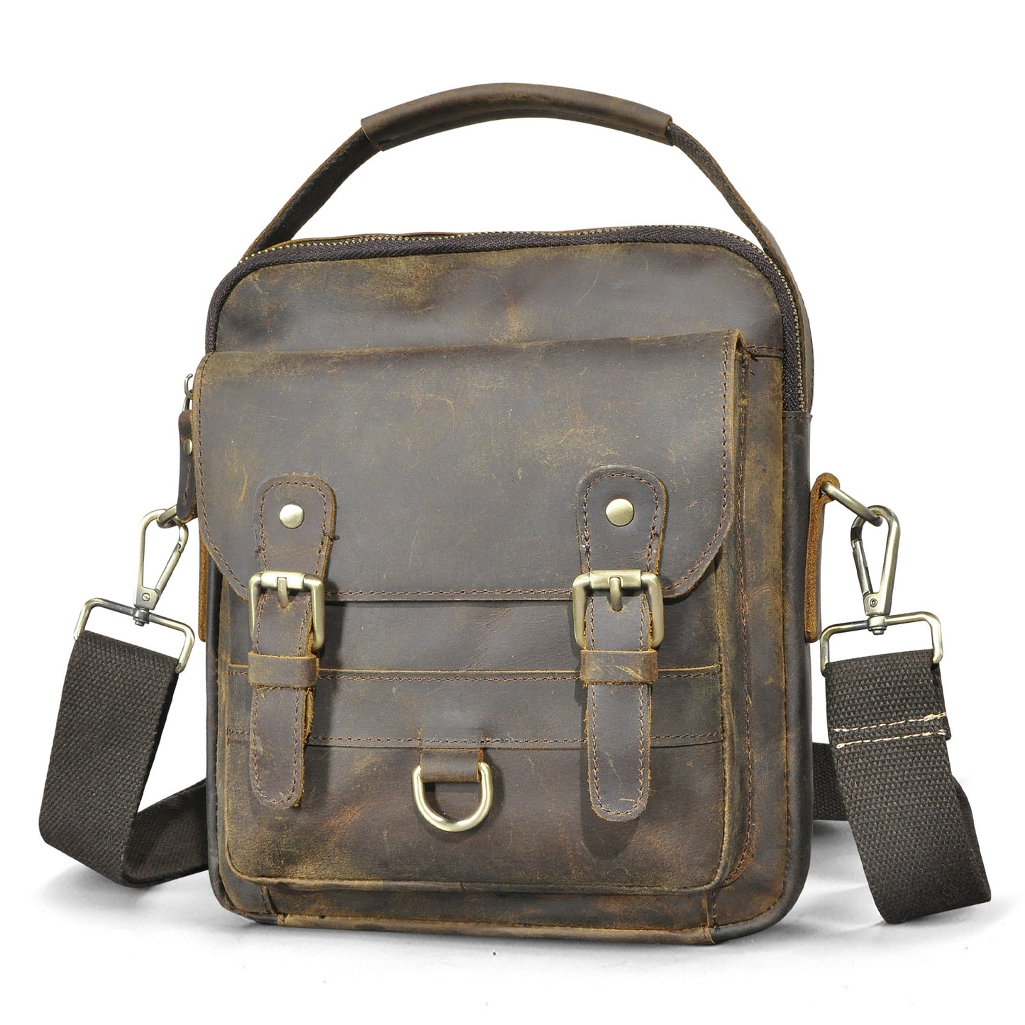 Men's Shoulder Bag Genuine Cowhide Leather Retro Travel Outdoor Men's Crossbody Bag