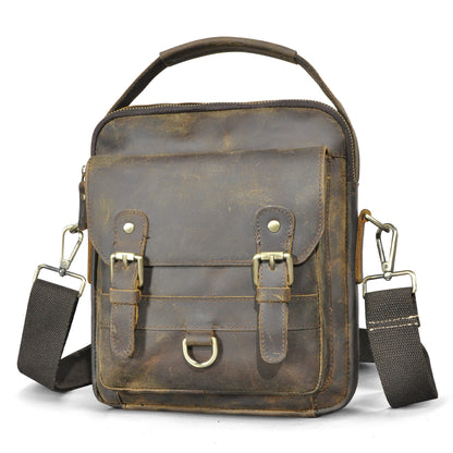 Men's Shoulder Bag Genuine Cowhide Leather Retro Travel Outdoor Men's Crossbody Bag