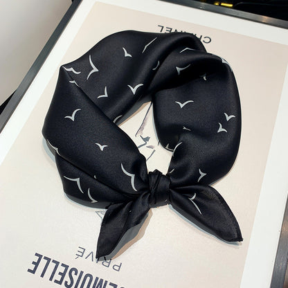 Silk scarf printed pattern elegant temperament neckerchief ladies scarf high quality