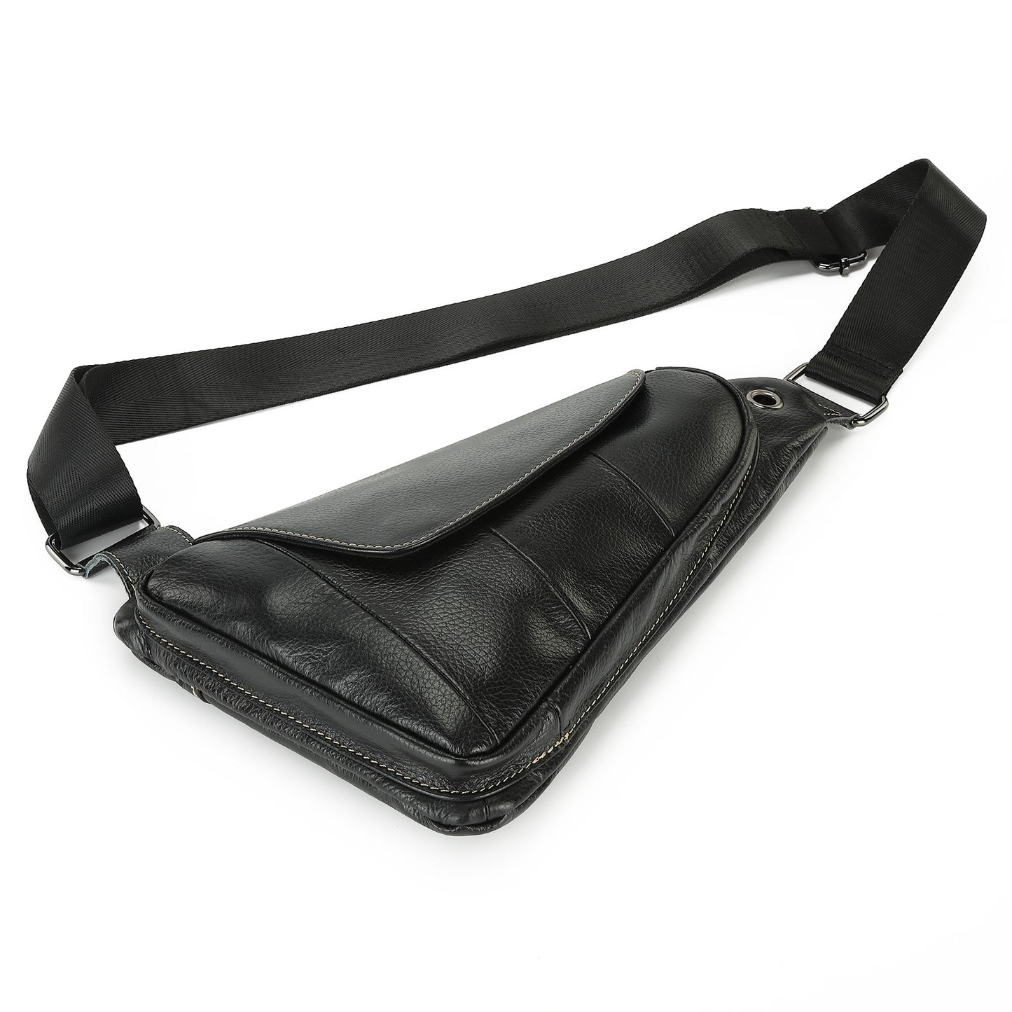 Men's Bust Bag Genuine Cowhide Leather Fashion Casual Retro Multifunctional Crossbody Bag for Men 