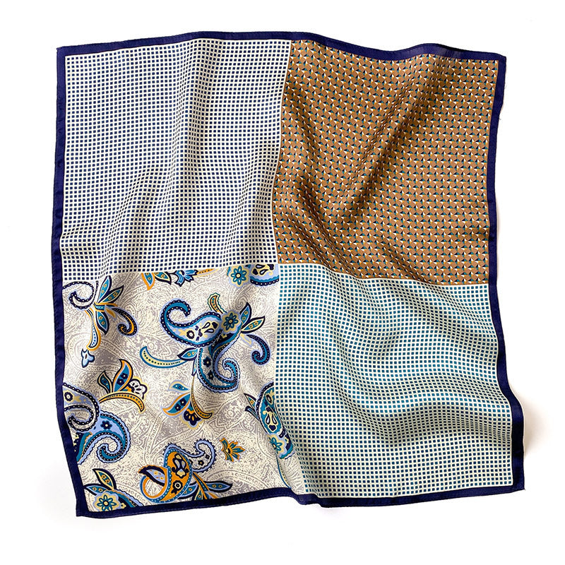 Silk Scarf Women Sheer Fashionable Printed Pattern Muffler Decorate Elegant Temperament Neckerchief