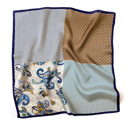 Silk Scarf Women Sheer Fashionable Printed Pattern Muffler Decorate Elegant Temperament Neckerchief