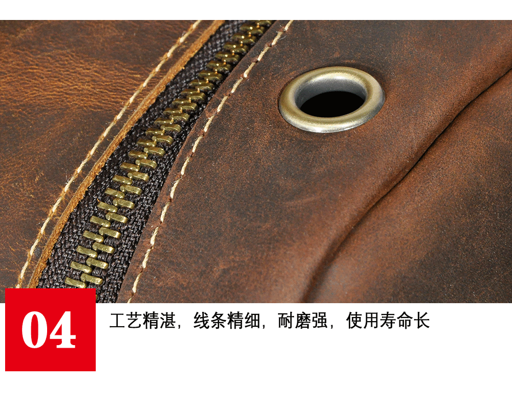 Men's Backpack Cowhide Genuine Leather Versatile Retro Outdoor Fashion Men's Bust Bag 