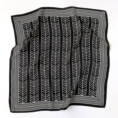 Silk scarf elegant temperament small scarf high quality geometric pattern decorative scarf ladies