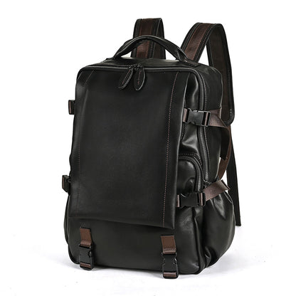 Men's backpack cowhide genuine leather retro casual business travel bag for men computer bag 