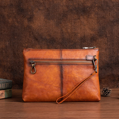 Men's Clutch Bag Genuine Cowhide Leather Casual Men's Handbag 