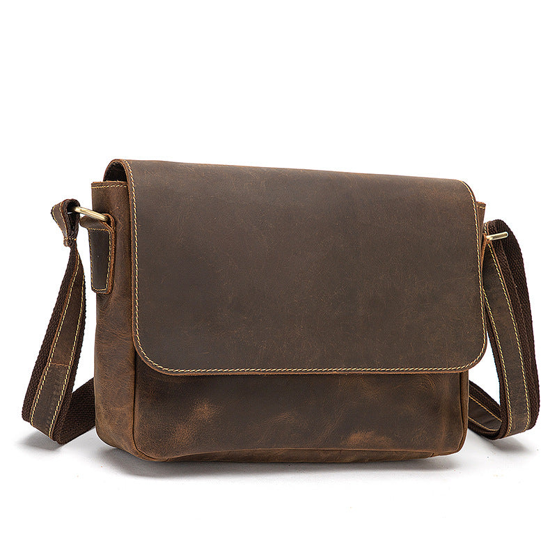 Men's shoulder bag Genuine cowhide leather retro crossbody bag for men 