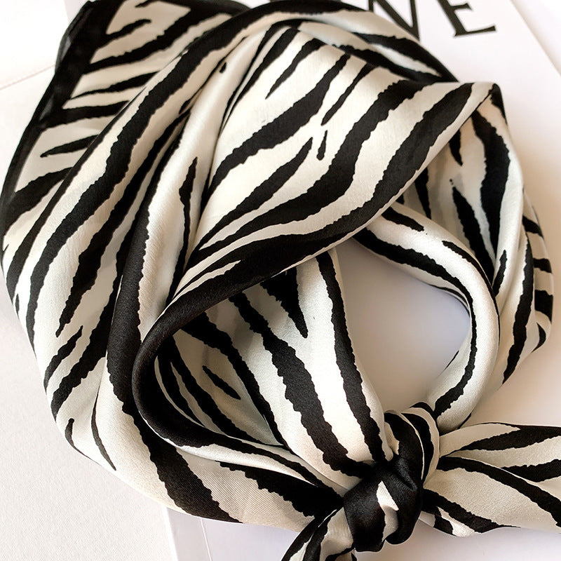 Silk scarf striped pattern small scarf fashion elegant ornament neckerchief
