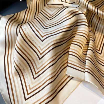 Silk scarf women European and American pattern street pattern printed pattern fashion scarf temperament